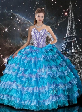 Modest Ruffled Layers Quinceanera Dresses and Cheap Multi Color Mini Quinceanera Dresses and Latest Beading Dama Dresses