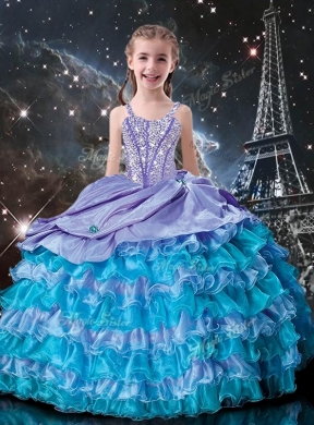 Modest Ruffled Layers Quinceanera Dresses and Cheap Multi Color Mini Quinceanera Dresses and Latest Beading Dama Dresses