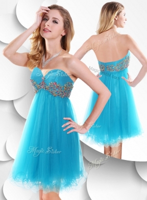 Sweet Short Baby Blue Prom Dress with Beading