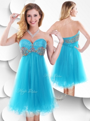 Sweet Short Baby Blue Prom Dress with Beading