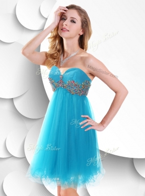 Sweet Short Baby Blue Prom Dress with Beading