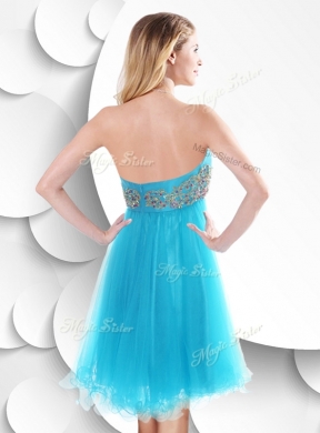 Sweet Short Baby Blue Prom Dress with Beading