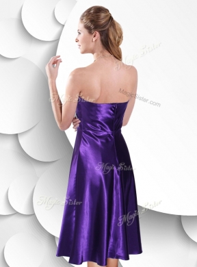 Perfect Empire Sweetheart Elastic Woven Satin Bridesmaid  Dress with Beading and Ruching