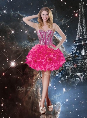 Fashionable Sweetheart Hot Pink Detachable Quinceanera Dresses with Beading