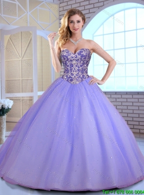 2016 Elegant Ball Gown Sweetheart Quinceanera Gowns with Beading