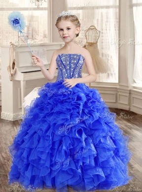 Big Puffy Beaded Blue Quinceanera Dress and Sequined Short  Dama Dresses Ruffled Mini Quinceanera Dress