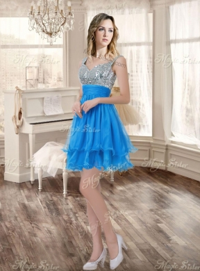 Customized Ball Gown Beaded Sweet 16 Gown and Sequined Short  Dama Dresses Ruffled Mini Quinceanera Dress