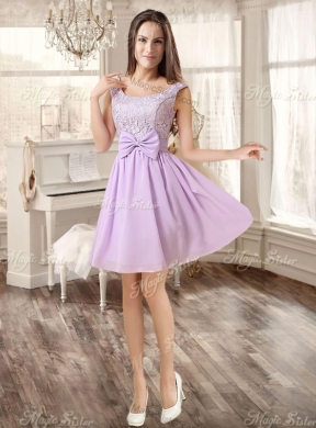 Gorgeous Ruffled and Beaded Fuchsia Quinceanera Dress and Laced Lavender Short Dama Dresses