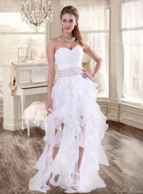 Lovely Taffeta Applique and Beaded Red Quinceanera Dress and Asymmetrical White Dama Dresses