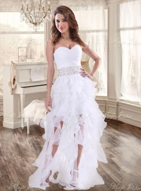 Lovely Taffeta Applique and Beaded Red Quinceanera Dress and Asymmetrical White Dama Dresses