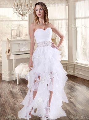 Lovely Taffeta Applique and Beaded Red Quinceanera Dress and Asymmetrical White Dama Dresses