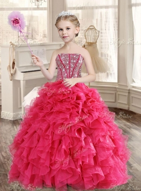 Visible Boning Coral Red Quinceanera Dress and Short Sequined Dama Dresses and Beaded and Ruffled Mini Quinceanera Dress