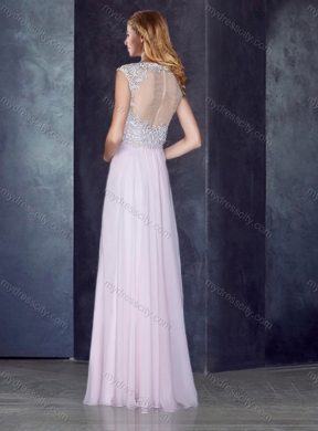 2016 Empire Applique Lavender Prom Dress with See Through Back