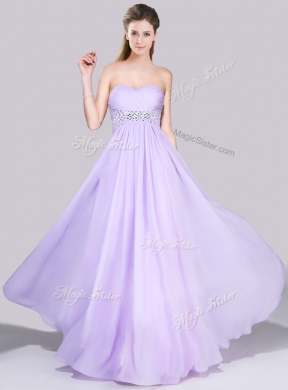 2016 Exclusive Empire Button Up Beaded and Ruched Prom Dress in Lavender