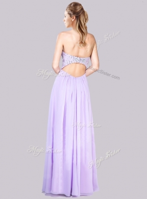 2016 Exclusive Empire Button Up Beaded and Ruched Prom Dress in Lavender