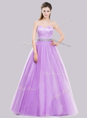 2016 A Line Lilac Cheap Bridesmaid Dresses with Beading and Lace