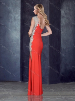 2016 One Shoulder Red Cheap Bridesmaid Dresses with Beading and Appliques