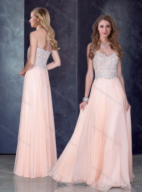 2016 Simple Empire Baby Pink Cheap Bridesmaid Dresses with Beading and Appliques