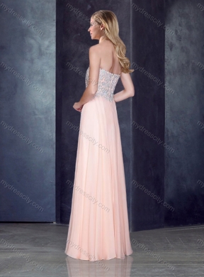 2016 Simple Empire Baby Pink Cheap Bridesmaid Dresses with Beading and Appliques