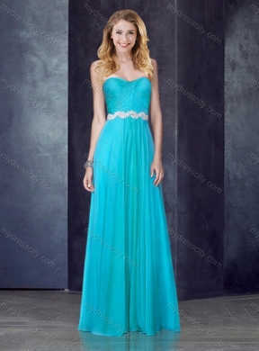 2016 Beautiful Empire Sweetheart Beaded Aqua Blue New Bridesmaid Dresses