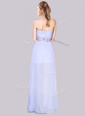 2016 Low Price Short Inside Long Outside Lavender Junior Bridesmaid Dresses in Chiffon