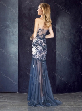 2016 Column Navy Blue New Bridesmaid Dresses with Appliques and Beading