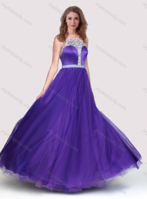 2016 Sexy See Through Scoop Empire Purple New Bridesmaid Dresses with Beading