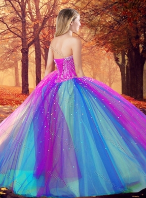 2016 Big Puffy Beaded Quinceanera Dress in Multi Color