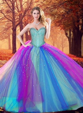 2016 Colorful Multi Color Quinceanera Dress with Beading