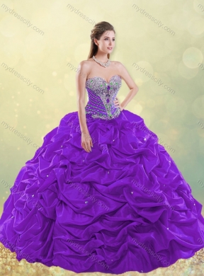 Gorgeous Really Puffy Beaded and Bubble Quinceanera Dress in Taffeta