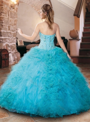 Elegant Beaded and Ruffled Quinceanera Dress with Detachable Straps