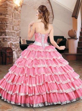 Elegant Organza Quinceanera Dress with Beading and Ruffled Layers