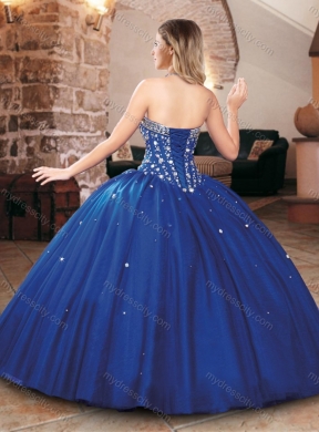 Lovely Big Puffy Tulle Aqua Blue Quinceanera Dress with Beading