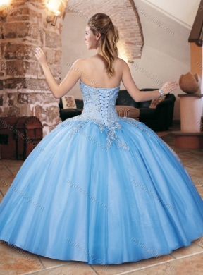 Classical Big Puffy Champagne Quinceanera Dress with Appliques and Beading