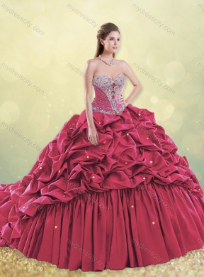 Elegant Taffeta Blue Quinceanera Dress with Beading and Bubbles