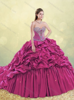 Elegant Taffeta Blue Quinceanera Dress with Beading and Bubbles