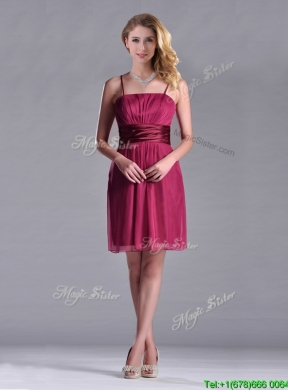 Cheap Spaghetti Straps Chiffon Empire BridesmaidDress with Ruching