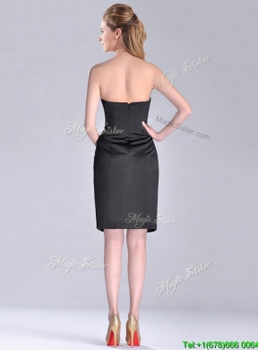 Fashionable Front Short Back Long V Neck Prom Dress in Black