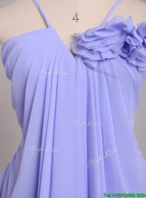 Hot Sale Ruffled Layers and Handcrafted Flower Bridesmaid Dress in Lavender