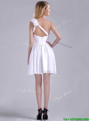 Classical Criss Cross White Dama Dress with Hand Crafted Flowers