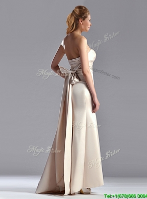 Cheap Off White Column Strapless Vintage Mother  Dress with Brush Train