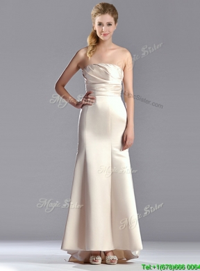 Cheap Off White Column Strapless Vintage Mother  Dress with Brush Train