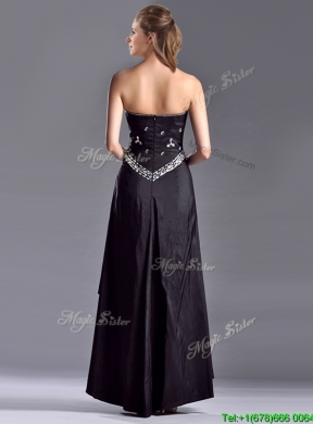 Discount Column Sweetheart Taffeta Black Vintage Mother  Dress with Beading