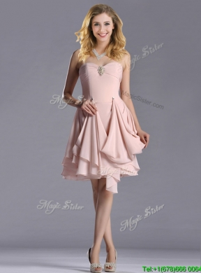 Exclusive Sweetheart Chiffon Beaded Prom Dress in Light Pink