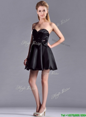 New Exquisite Bowknot Organza Short Bridesmaid Dress with Zipper Up