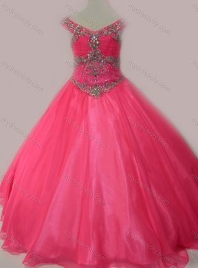 Cute Beaded Bodice Zipper Up  Mini Quinceanera Dress in Hot Pink