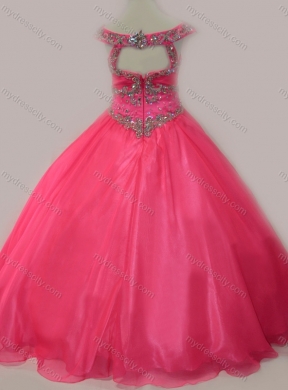 Cute Beaded Bodice Zipper Up  Mini Quinceanera Dress in Hot Pink