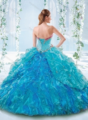 Elegant Beaded Bodice and Ruffled Sweetheart Detachable Quinceanera Dress