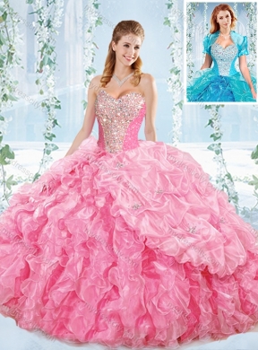 Best Selling Sweetheart Quinceanera Dress with Beaded Bodice and Ruffles