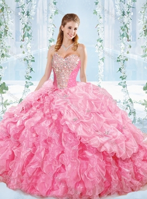 Best Selling Sweetheart Quinceanera Dress with Beaded Bodice and Ruffles